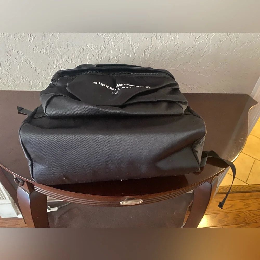 Alexander Wang Black Nylon Canvas Backpack Bag Large Travel Office School men